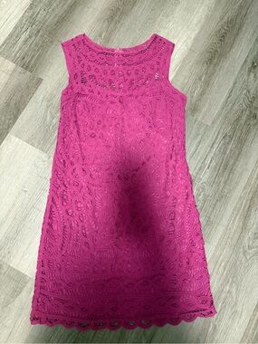 Lilly Pulitzer Fuchsia Sleeveless Crochet Shift Dress